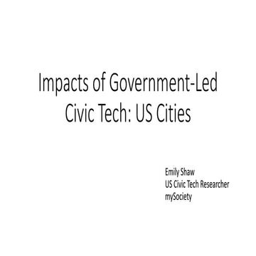 Impacts of Government-Led Civic Tech: US Cities