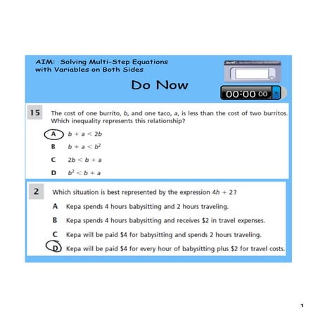 Day 11 variables on both sides day 2