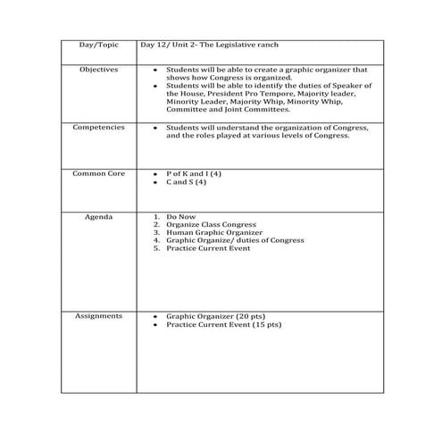Day 12 Lesson Plan