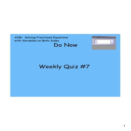 Day 12 variables on both sides fractions