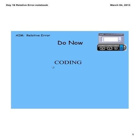 Day 16 relative error
