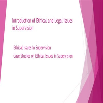 ethical and legal issues in supervision counseling