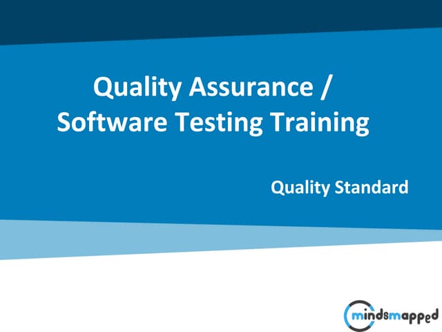 Quality Management and Quality Standard