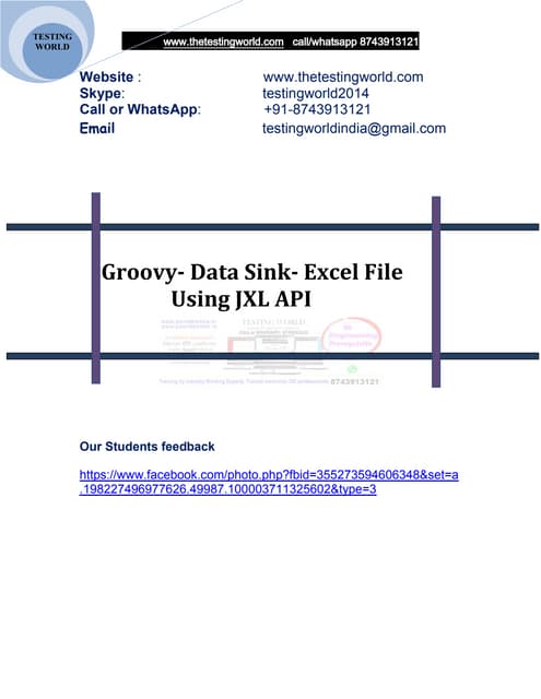 SoapUI : Day18 : Webservice- Groovy in soapui : datasink