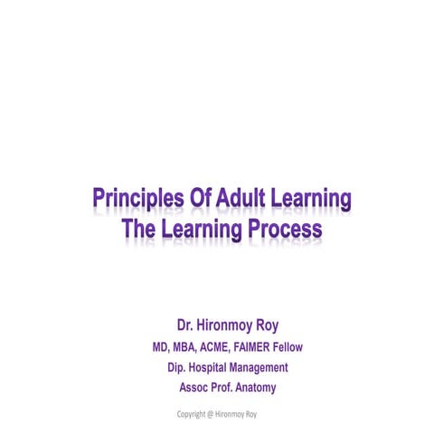 adult learning &learning process