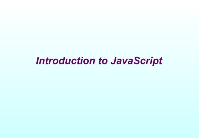 JAVA SCRIPT | PPT | Web Development | Internet