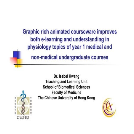 Graphic rich animated courseware improves both e-learning and understanding i...