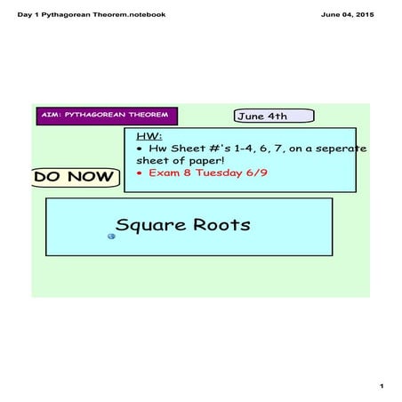 Day 1 pythagorean theorem