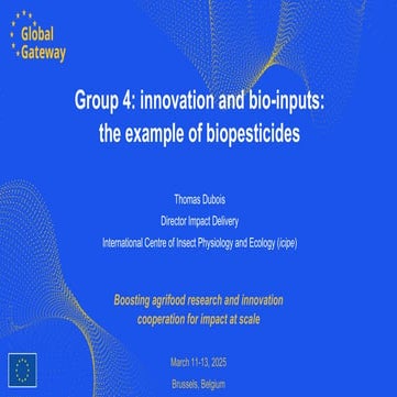 What are the innovative technologies for bio-inputs, the new markets, and the...