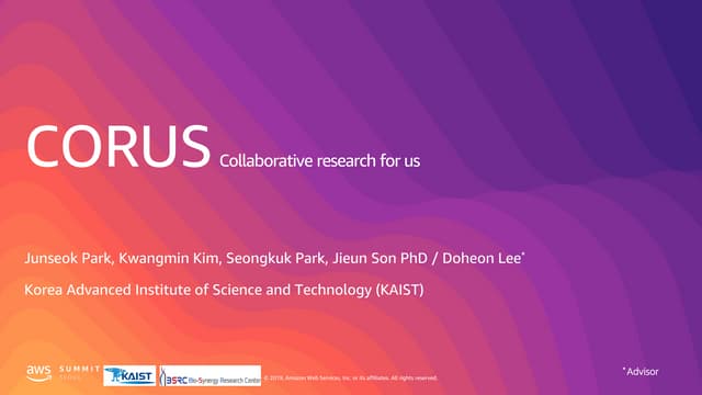 교육, 연구 개발자가 직접 전하는 AWS를 선택한 이유 Part.2 - 박준석 PhD 연구원, KAIST 바이오정보시스템 연구실 (Rese...