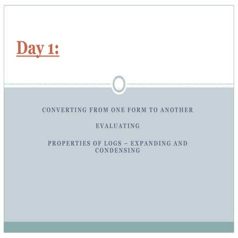 8.5 properties of logarithms | PPTX