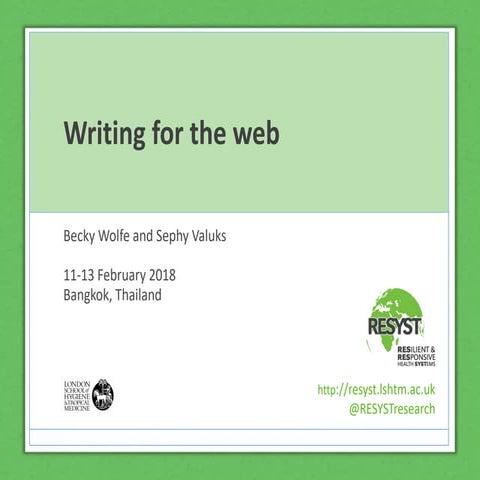 Writing for the web