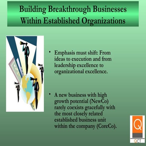 Building breakthrough businesses within established organizations