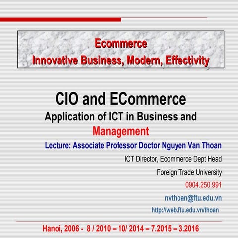 Management Information Systems - MIS Lectures - Day 2   cio and ecommerce - p2