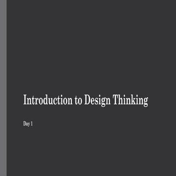 Introduction to Design Thinking- By Payal