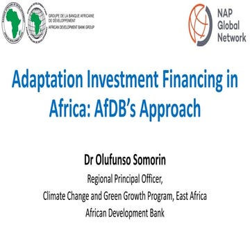 Adaptation Investment Financing in Africa: AfDB’s Approach | PPTX