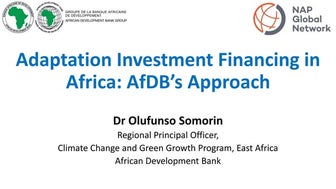 Adaptation Investment Financing in Africa: AfDB’s Approach