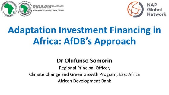 Adaptation Investment Financing in Africa: AfDB’s Approach
