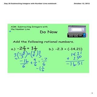 Day 20 subtracting integers with nu...
