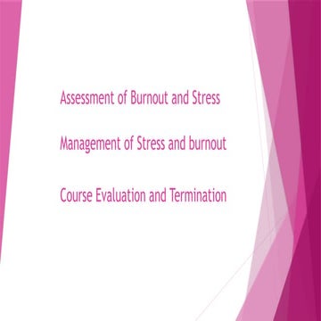 burnout and stress management and intervention | PPTX