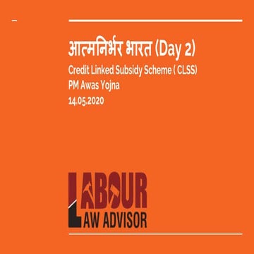 AatmaNirbhar Bharat Presentation- Credit Linked Subsidy Scheme.