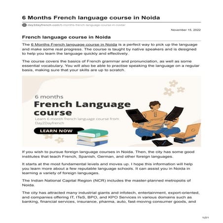 A1 French Language Course in Delhi | PDF