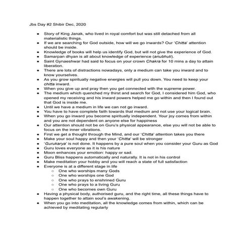 Day 2 Dec 2020 Samarpan Meditation Megaworkshop/Mahashibir 