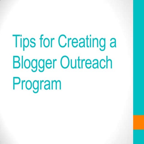 Creating a blogger outreach programme