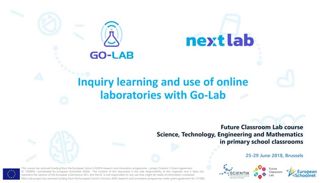 Inquiry-based learning and use of online laboratories with Go-Lab - Anastasiya Boiko, European Schoolnet