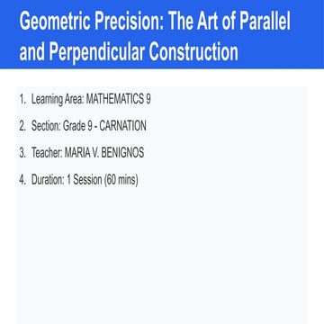 Comprehensive Guide to Geometric Construction of Perpendicular and ...