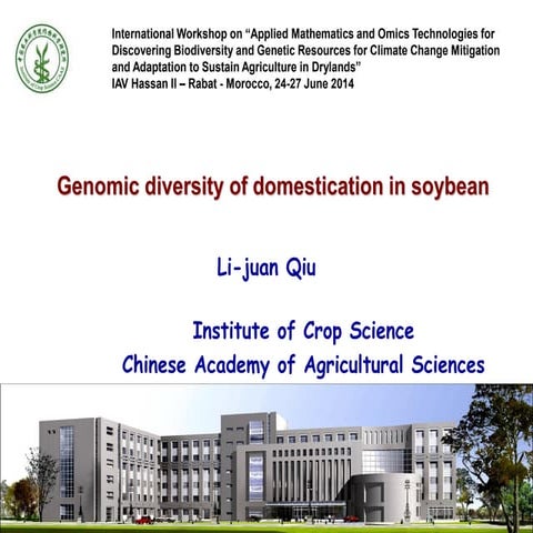 THEME – 4 Genomic diversity of domestication in soybean