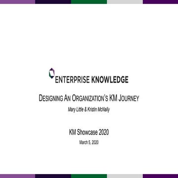 KM SHOWCASE 2020 - "Designing an Organization's KM Journey" - Mary Little and...