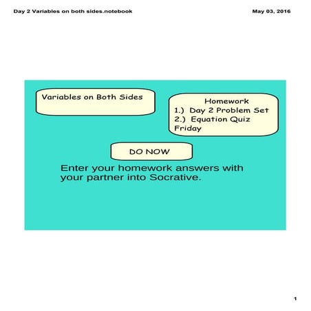 Day 2 variables on both sides