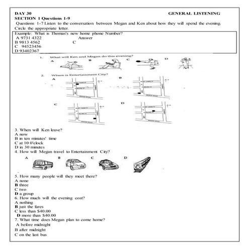 Listening Exercises for form 4 and form 5 SPM | PPTX