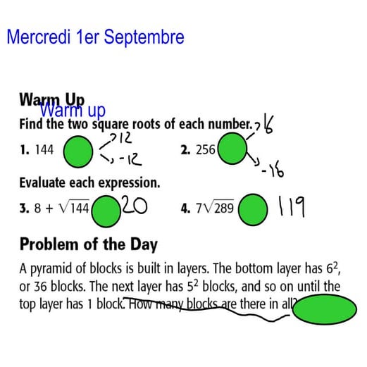 Day 3 finding square roots