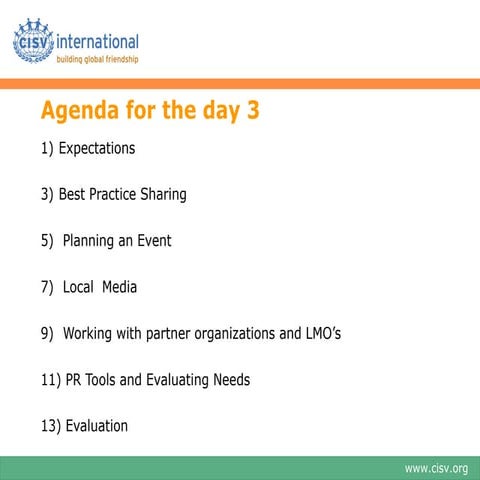 Day 3 pr training session 9   planning an event - rtf quito 2012