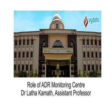 Role of ADR monitoring centre