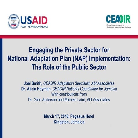 Engaging the Private Sector for National Adaptation Plan (NAP) Implementation...