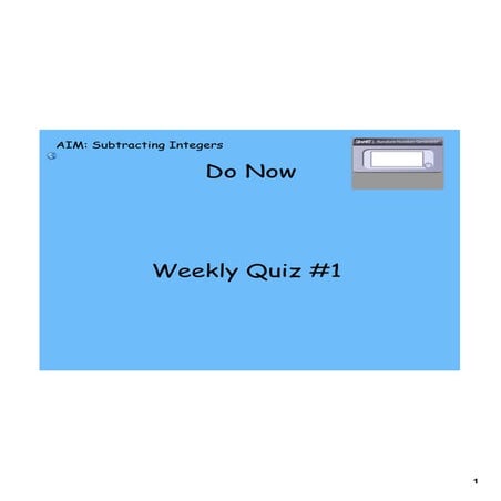 Day 3 subtracting integers