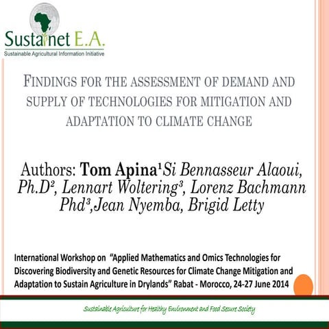 THEME – 5  FINDINGS FOR THE ASSESSMENT OF DEMAND AND SUPPLY OF TECHNOLOGIES F...