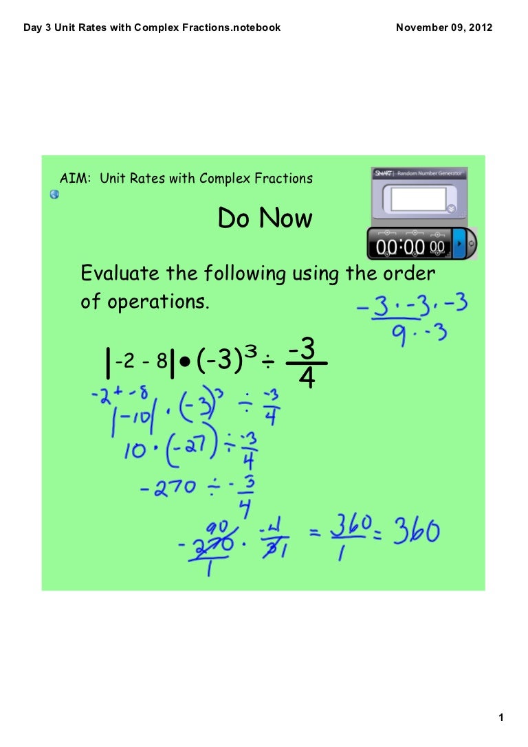 Day 3 Unit Rates With Complex Fractions Day 3 Unit Rates With Complex Fractions
