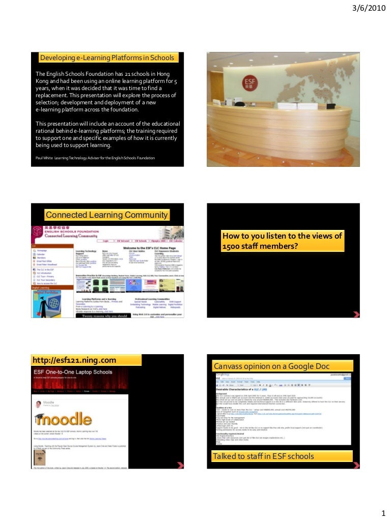 Developing E Learning Platforms In Schools Developing E Learning Platforms In Schools