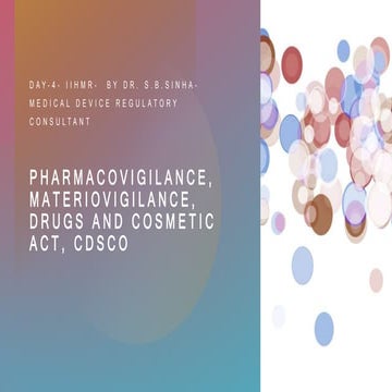 Pharmacovigilance and Materiovigilance, Drugs and Cosmetics Act 1940