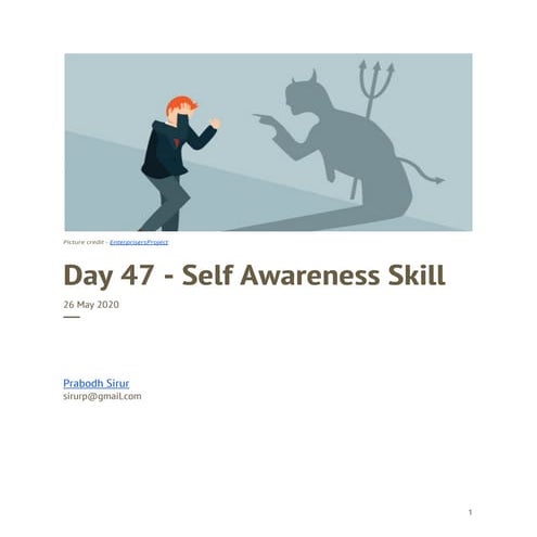 Day 47   self awareness skill