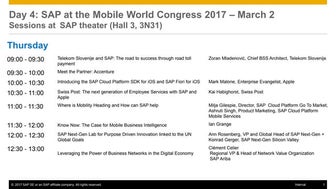 Day 4: SAP at the Mobile World Congress 2017 – March 2