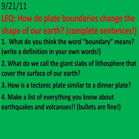 Day 4 plate boundaries