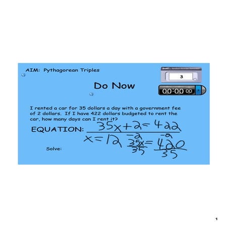 Day 4 pythagorean triples