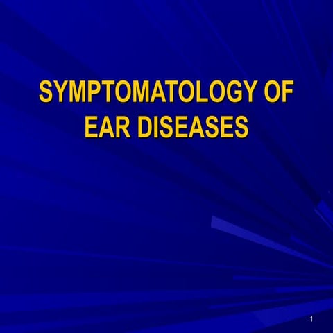 symptomatology of ear diseases