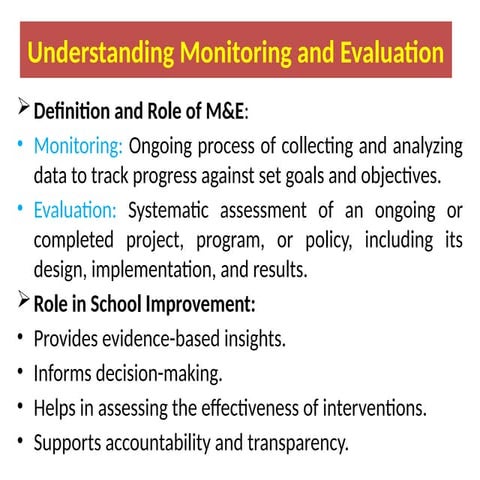 School Monitoring and Evaluation | PPTX