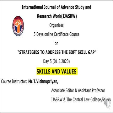 Day 5 (01.5.2020)   Skills and Values